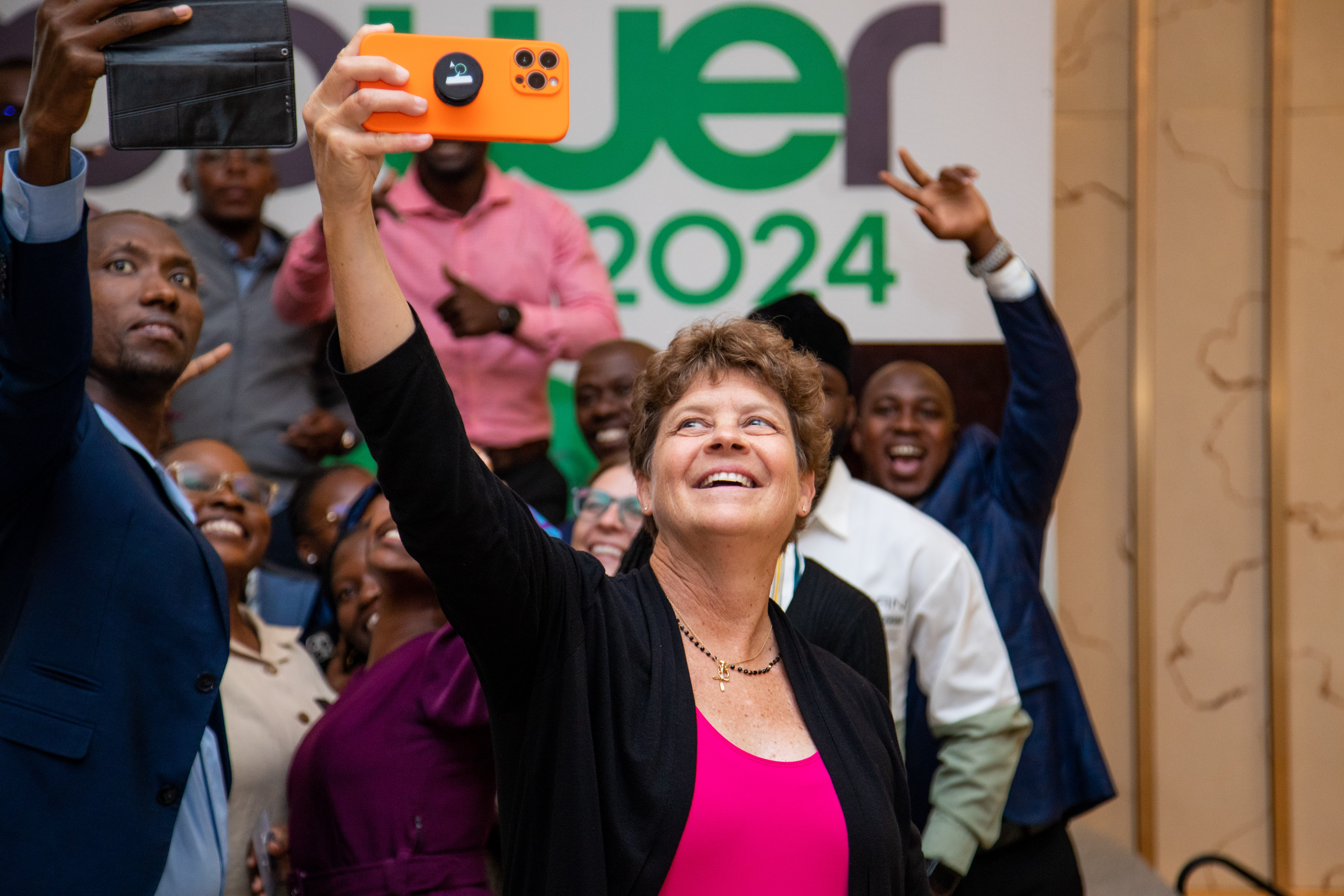 Group celebrating after consulting engagement